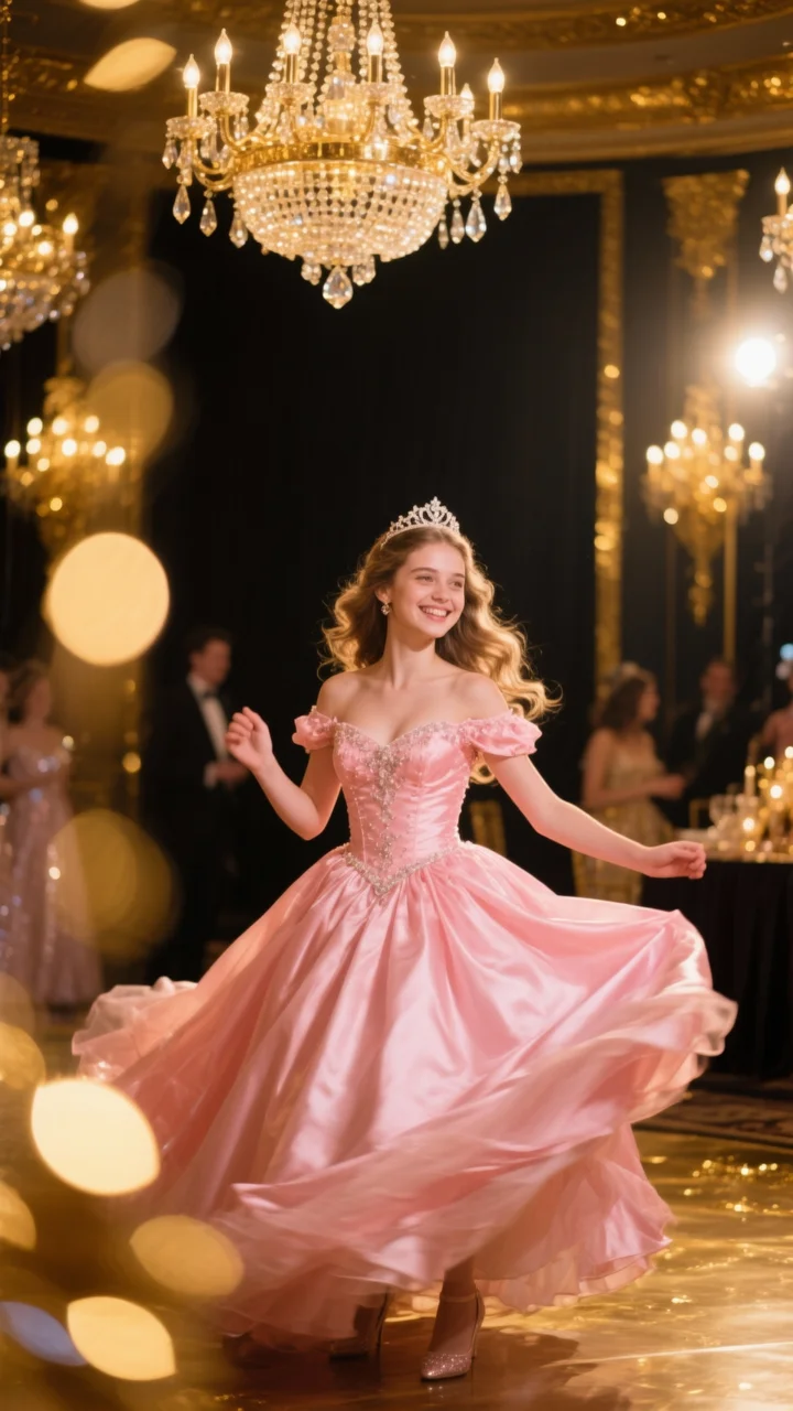 Debutante em festa de 15 anos com vestido elegante